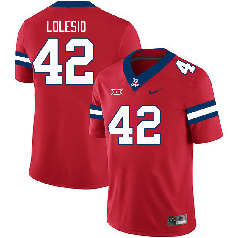 Arizona Wildcats #42 Dominic Lolesio Big 12 Conference College Football Jerseys Stitched Sale-Cardinal
